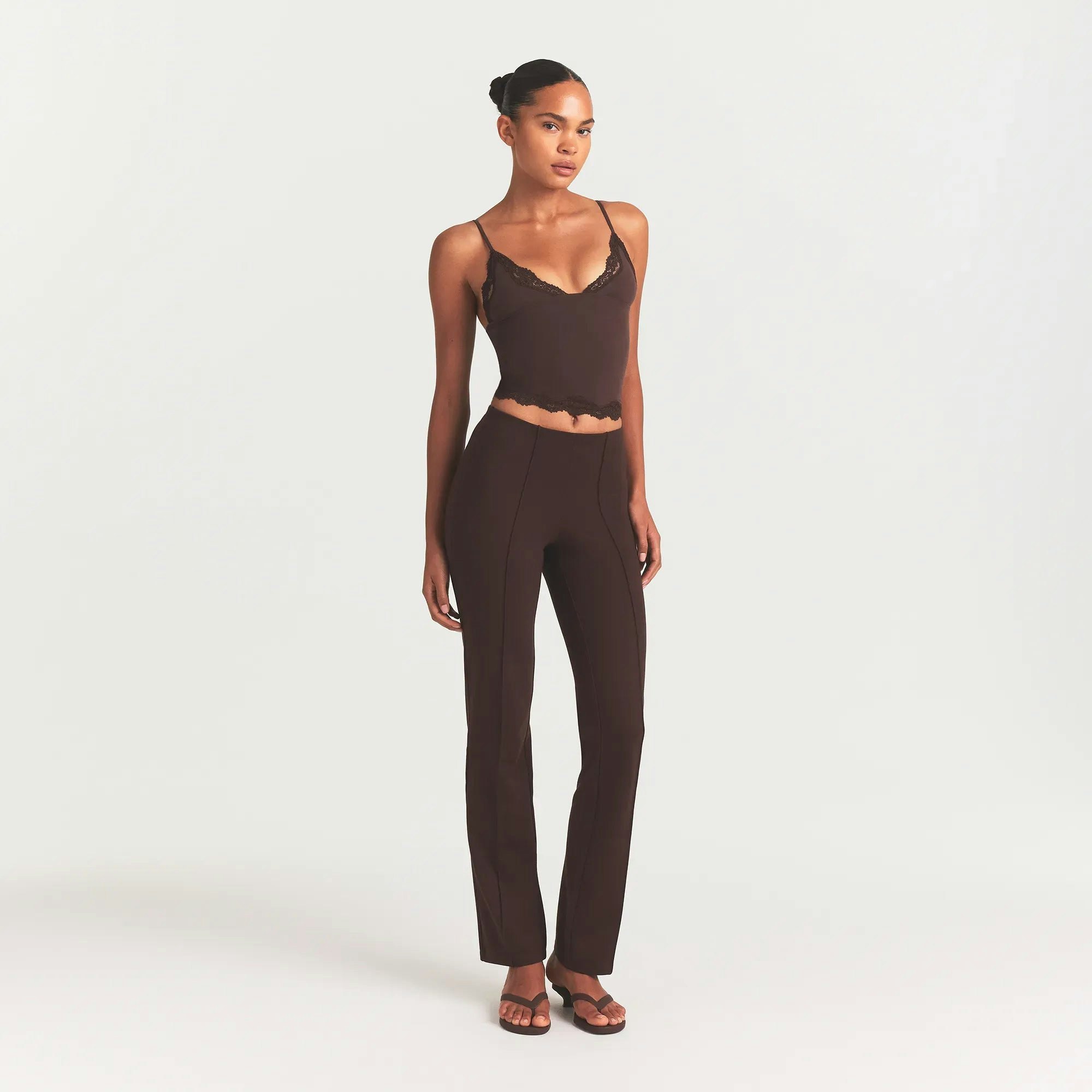 High-Waisted Pintuck Straight Pant