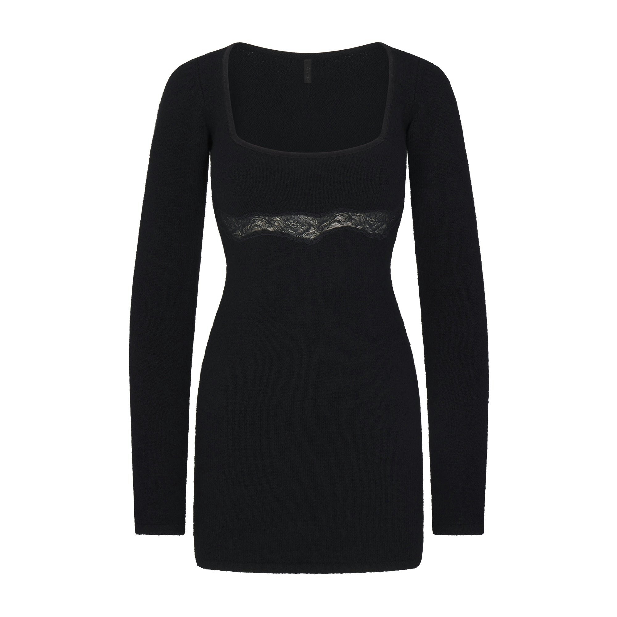 Lace Knit Long Sleeve Mini Dress - 6