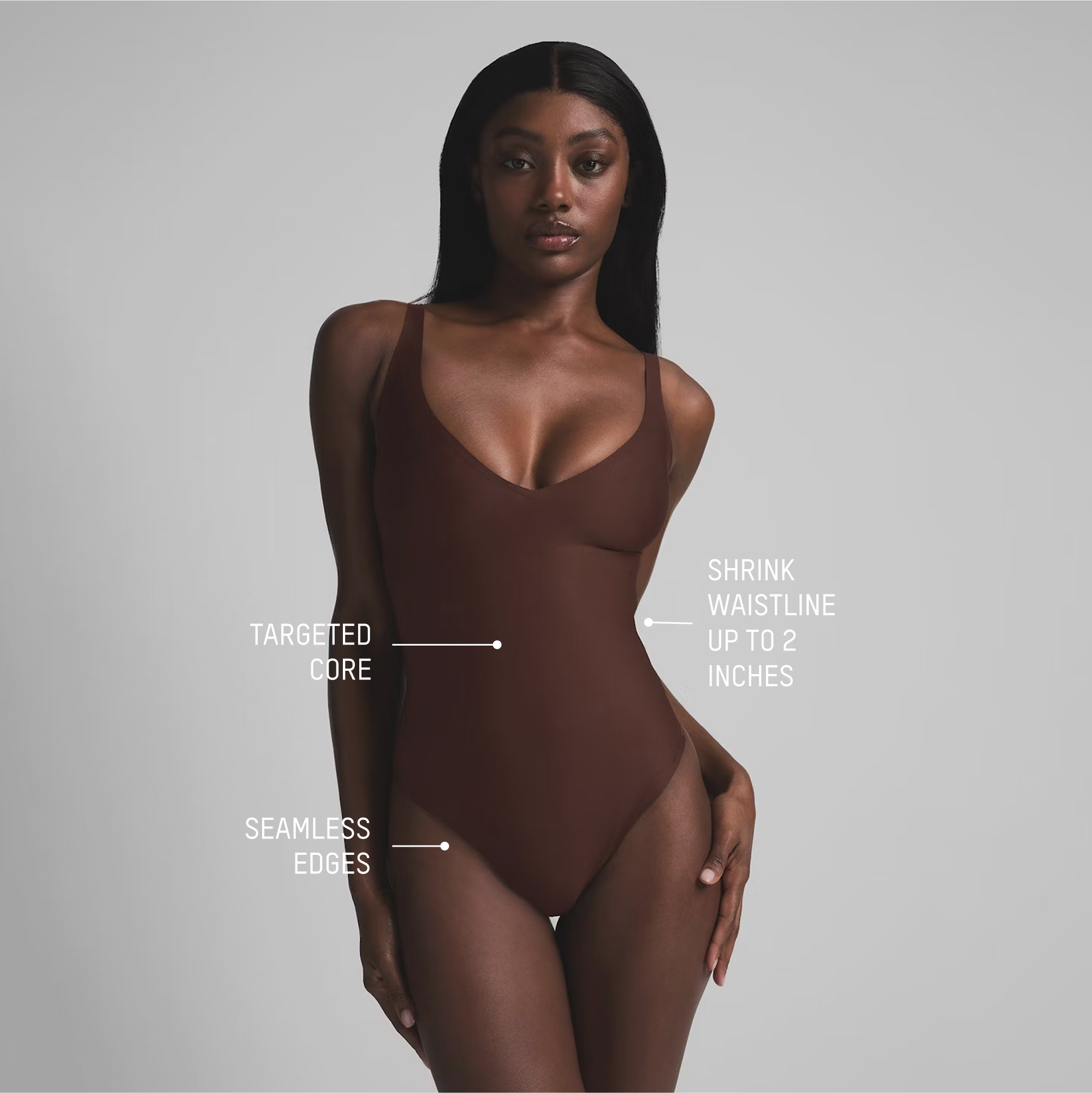 Core Sculpt Plunge Thong Bodysuit - 5