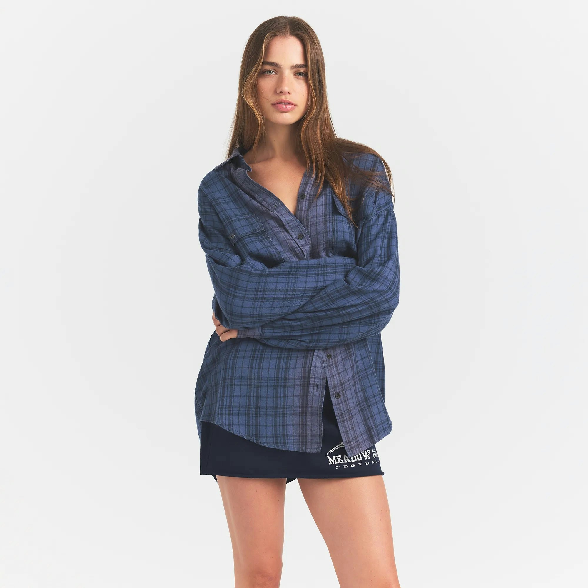 Washed Flannel Oversized Shirt - 3